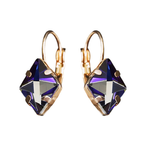 Auskarai "Kristalo rombas III (Bermudų mėlyna)" su Swarovski™ kristalais
